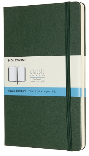 Moleskine Notebook. Large. Dotted. Myrtle Green. Hard (5 x 8.25)
