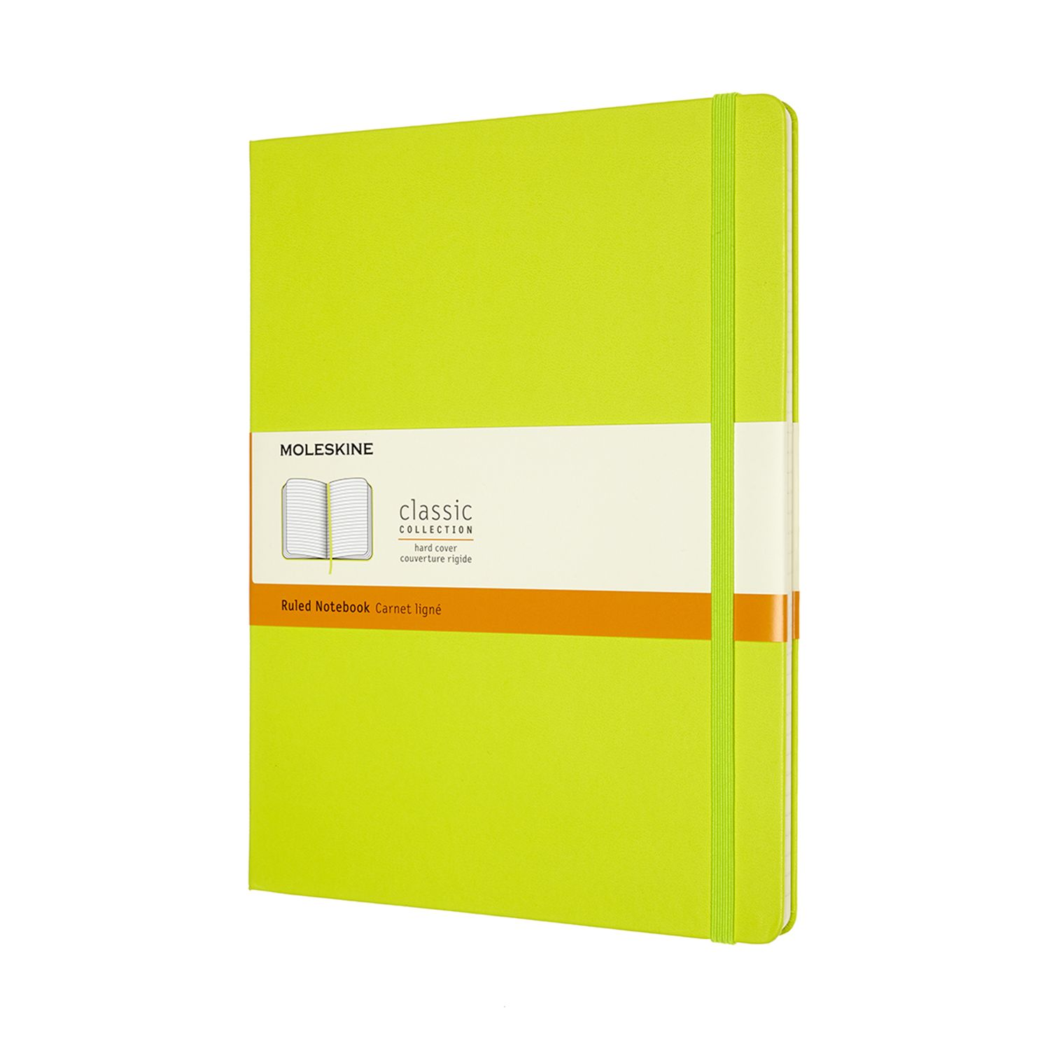 Moleskine Classic Notebook. Extra Large. Ruled. Lemon Green. Hard Cover (7.5 X 9.75)