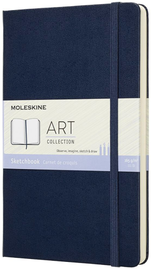 Moleskine Art Collection Sketchbook. Large. Plain. Blue Sapphire. Hard Cover (5 x 8.25)