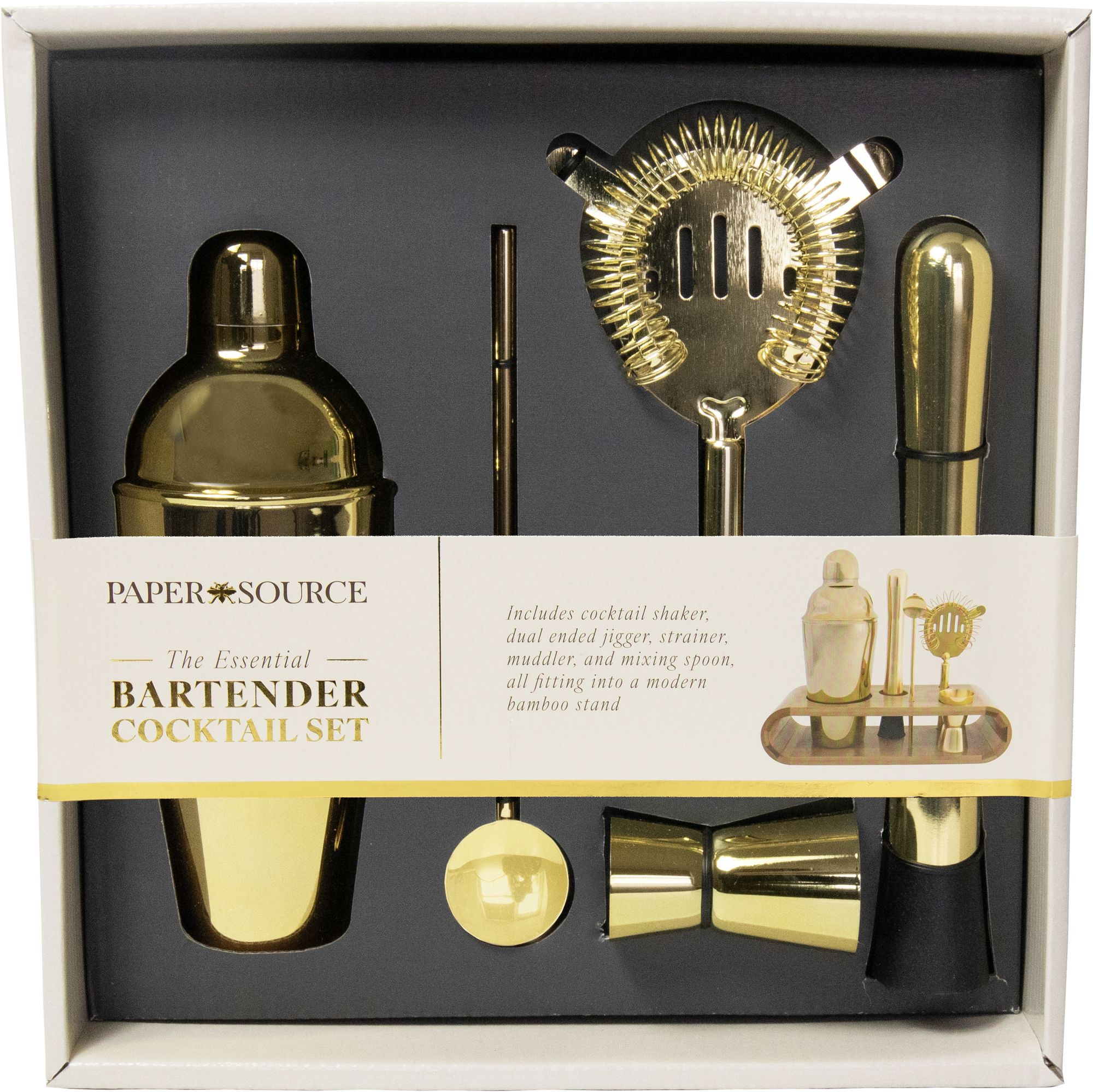 Cocktail Set with Bamboo Stand - Image 2