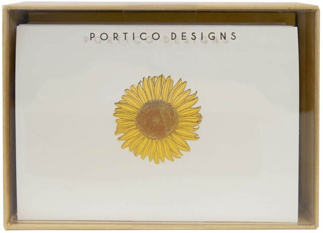 Correspondence Boxed Notecards Gold Sunflower - Image 2