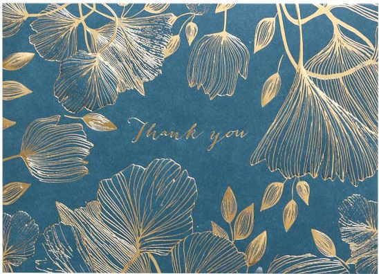 Thank You Boxed Notecards Gold Summer Leaves - Image 3