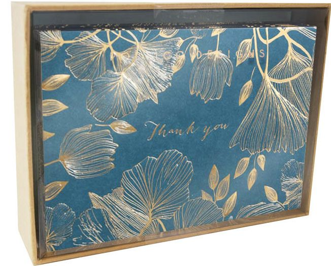 Thank You Boxed Notecards Gold Summer Leaves - Image 5