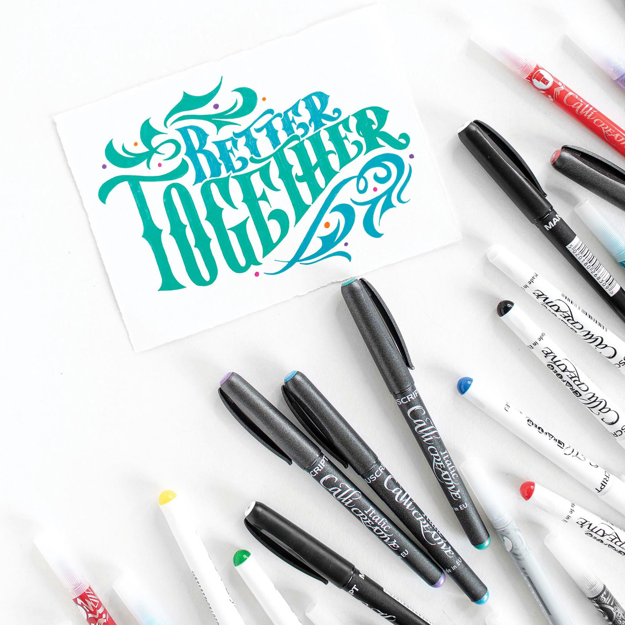 Manuscript Callicreative Italic Markers - pack of 4 - Black - Fine/Medium/Broad/Extra Broad - Image 6