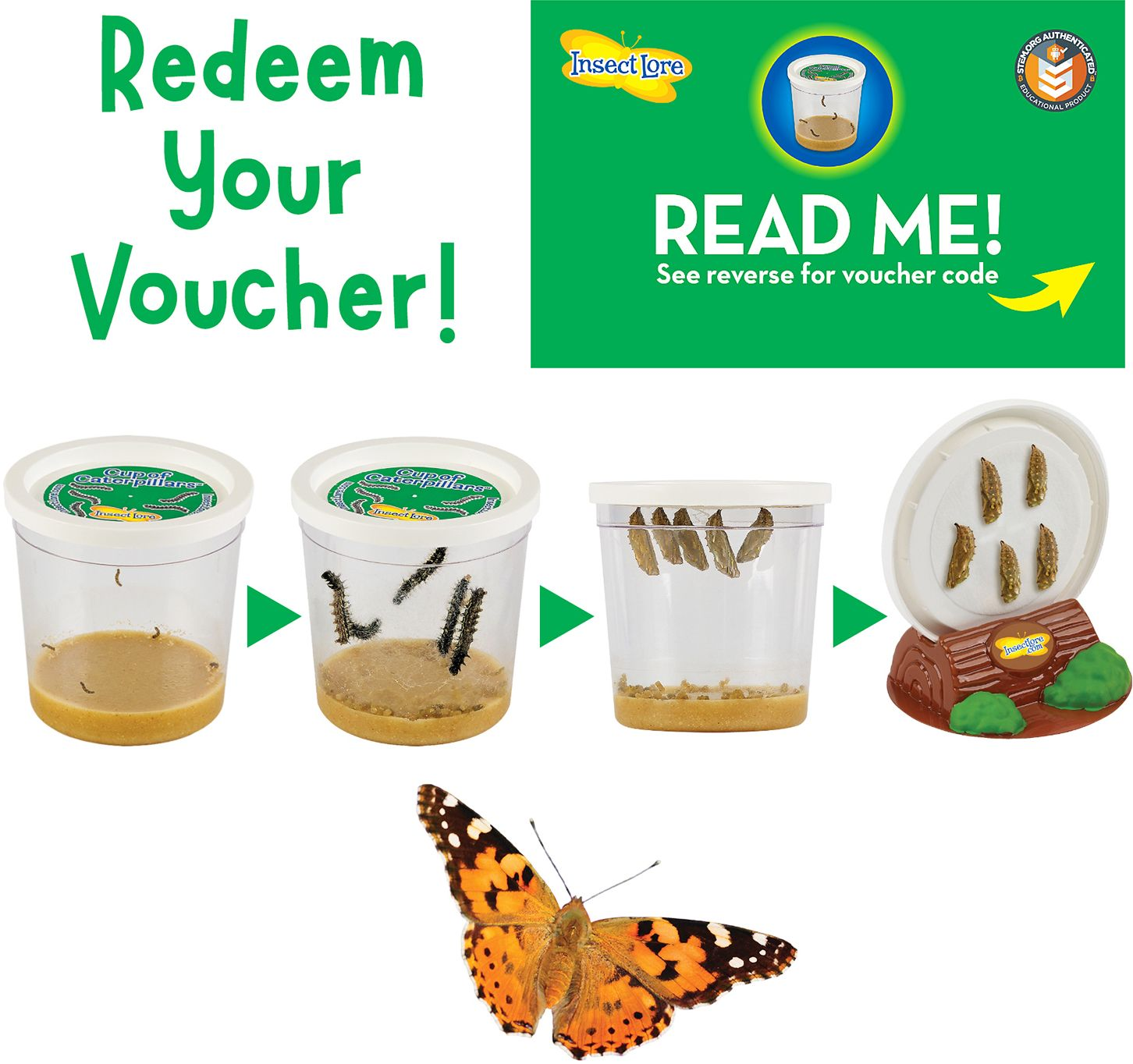 Insect Lore Butterfly Farm Growing Kit with Prepaid Voucher - Image 3