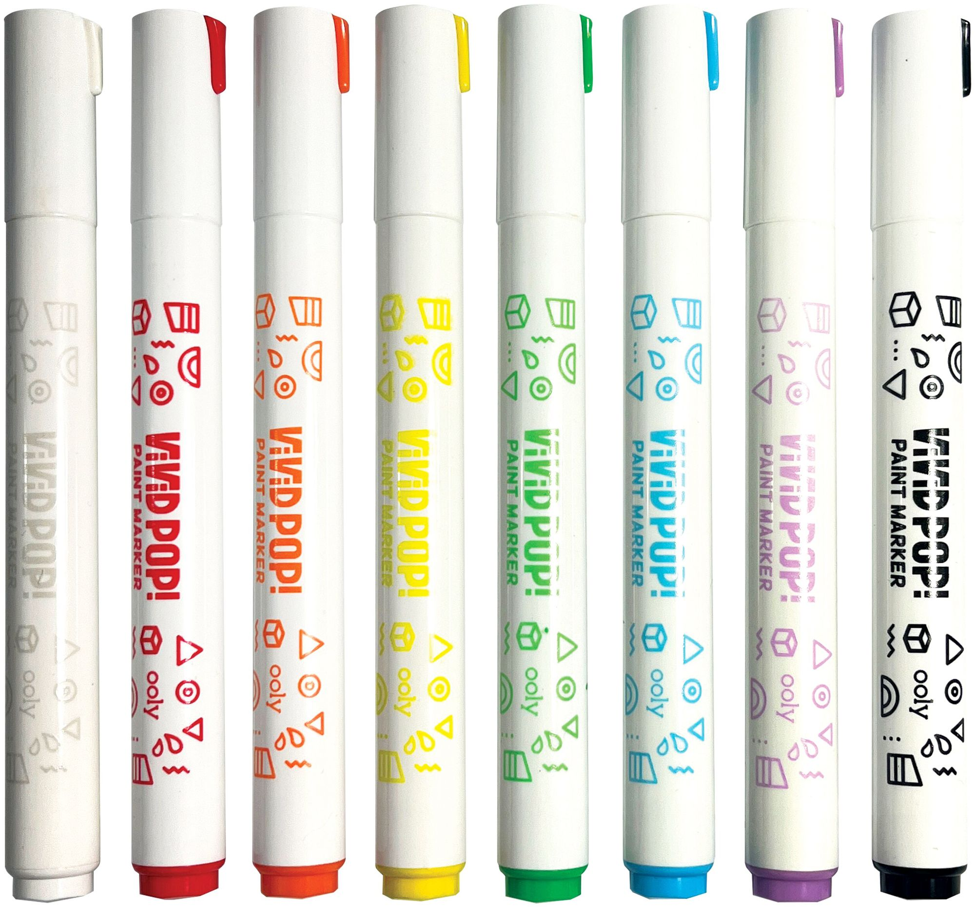 Vivid Pop! Water Based Paint Markers - 8 Colors - Image 3