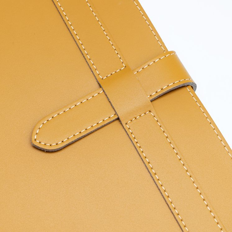 Yellow Leather Journal with Leather Flap Closure and Lined pages - Image 2