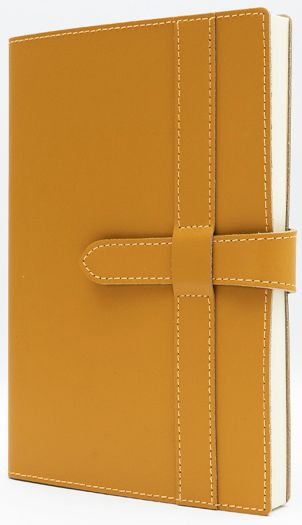 Yellow Leather Journal with Leather Flap Closure and Lined pages - Image 5