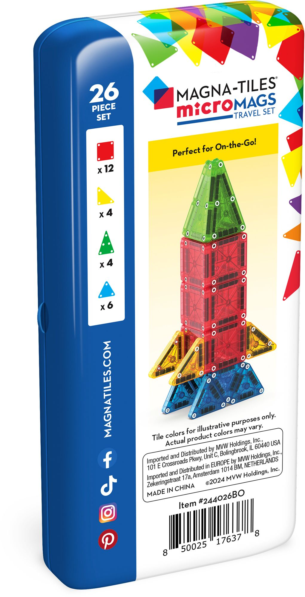MAGNA-TILES microMAGS Travel Set. 26-Piece Magnetic Construction Set. The ORIGINAL Magnetic Building Brand - Image 7
