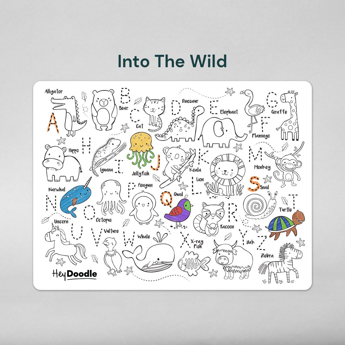 Into The Wild - Reusable silicone A3 mat: A to Z Animals - Image 8