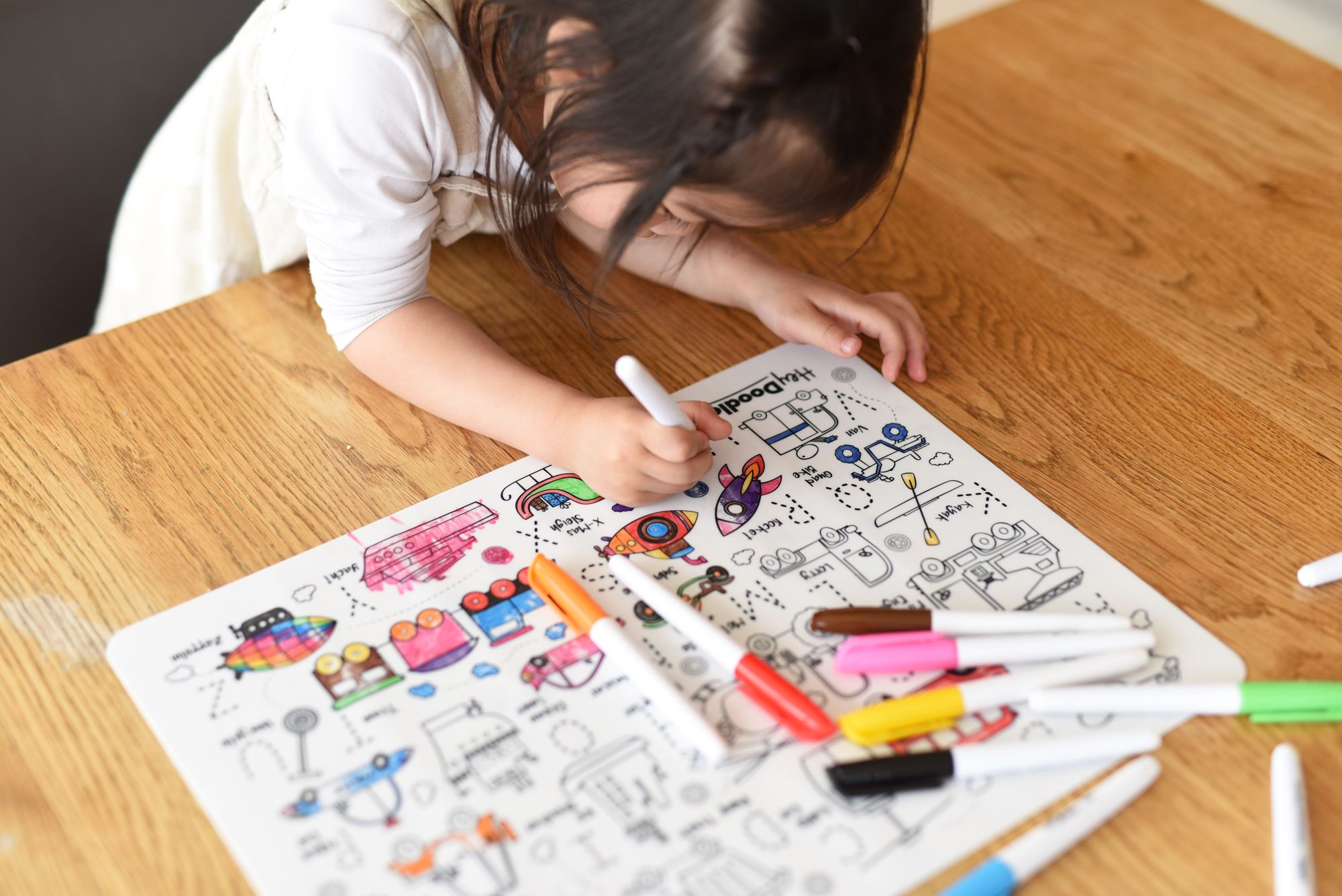 Toot Toot Honk Reusable Silicone Colouring Placemat by HeyDoodle - Image 4