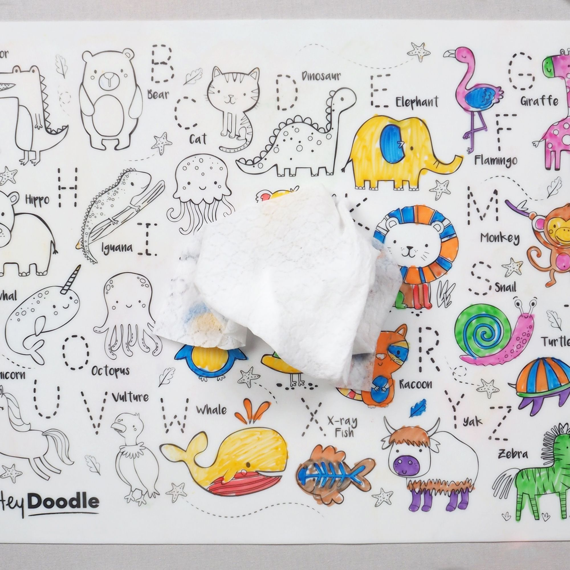 Into The Wild - Reusable silicone A3 mat: A to Z Animals - Image 5