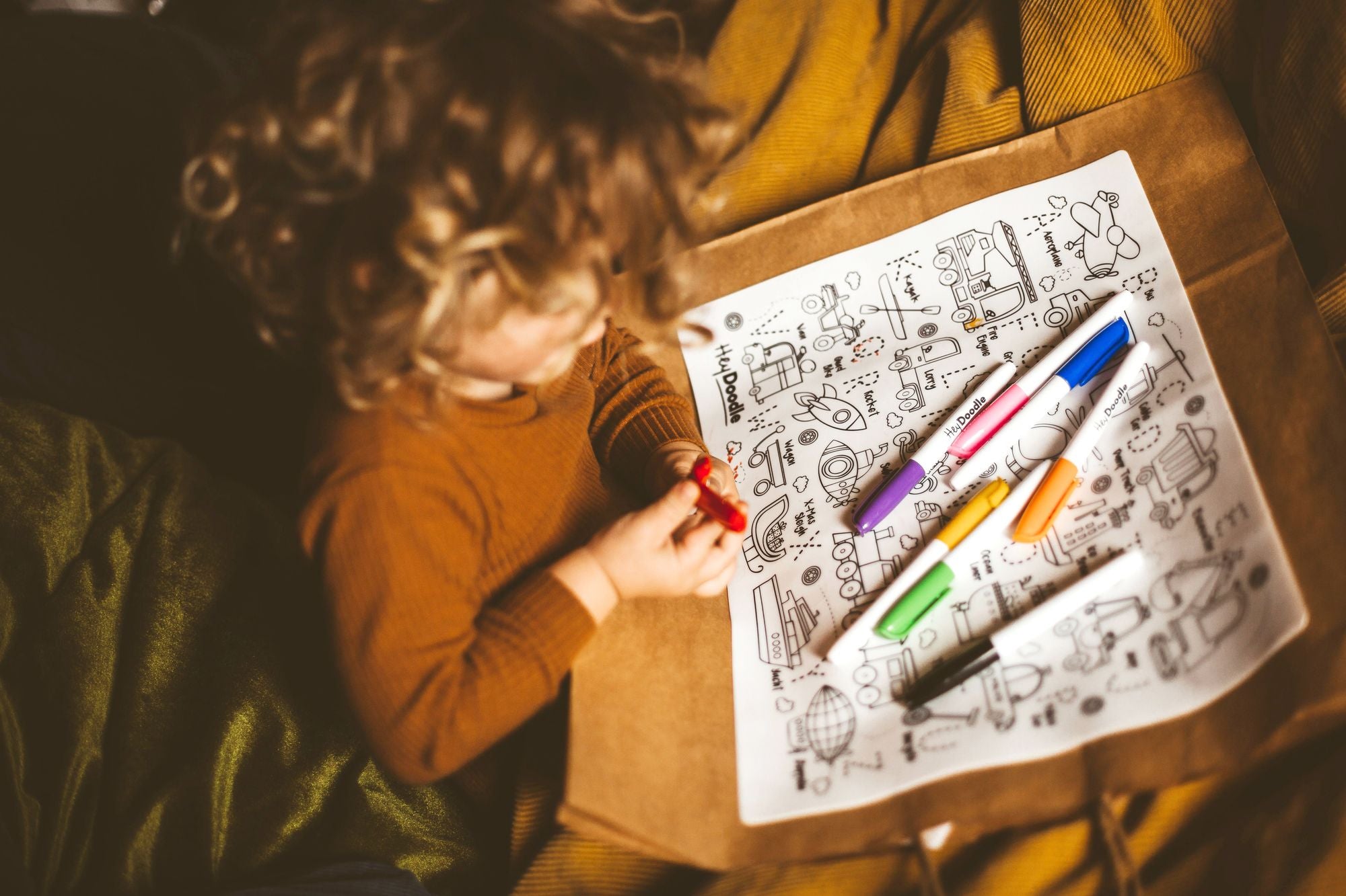 Toot Toot Honk Reusable Silicone Colouring Placemat by HeyDoodle - Image 5
