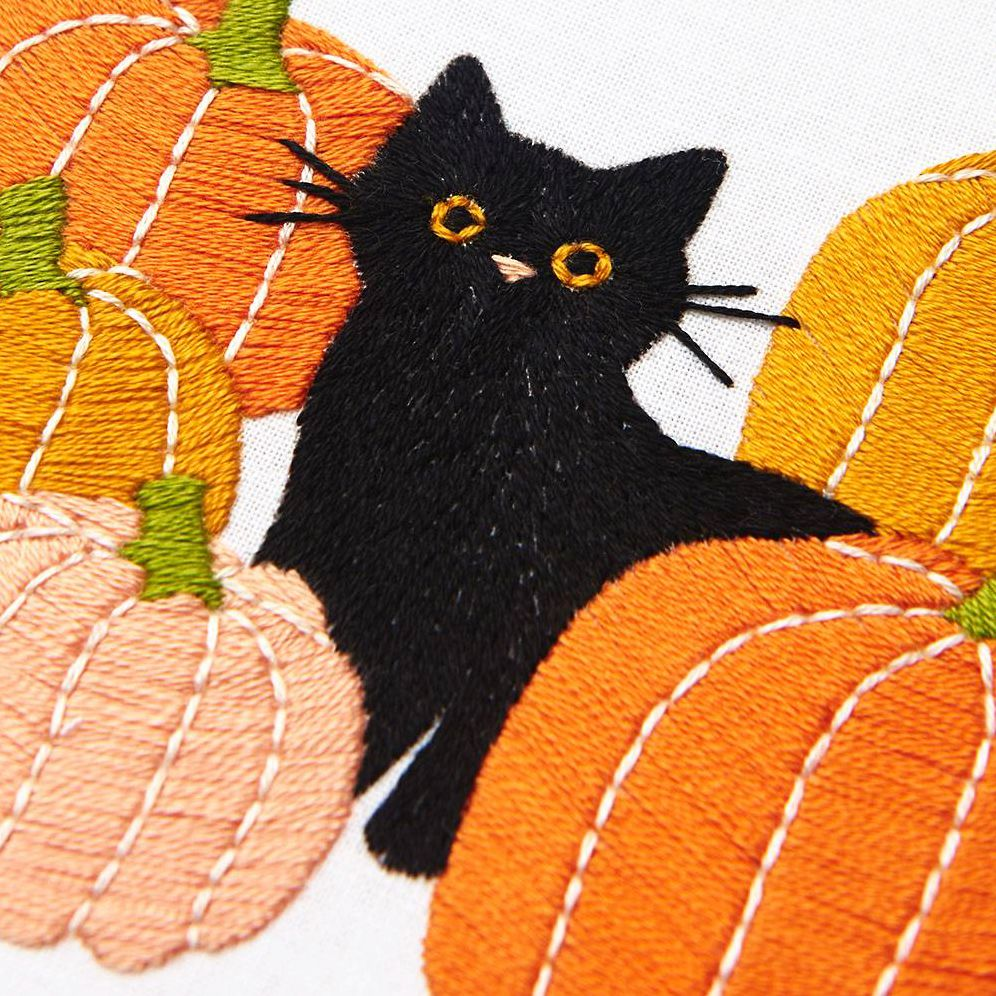 Cat Pumpkin Patch Embroidery Kit - Image 2