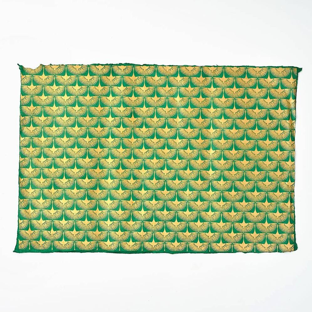 Gold Cranes on Green Handmade Paper - Image 2