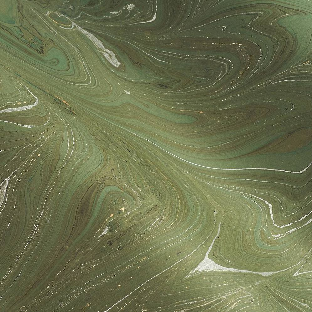 Dark Green Marble Handmade Paper - Image 2