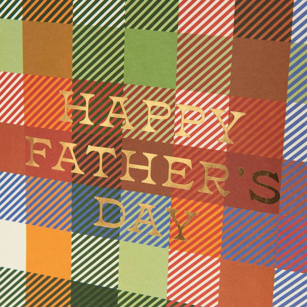 Happy Fathers Day Plaid Large Gift Bag - Image 2