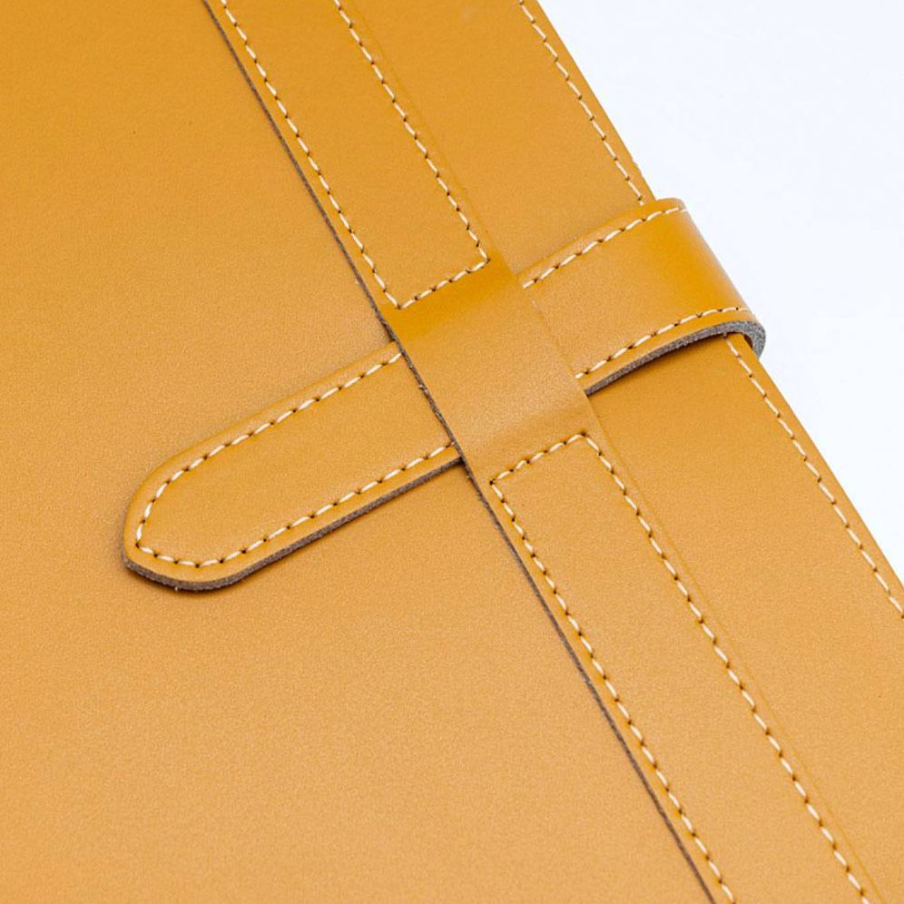 Yellow Leather Journal with Leather Flap Closure and Lined pages - Image 8