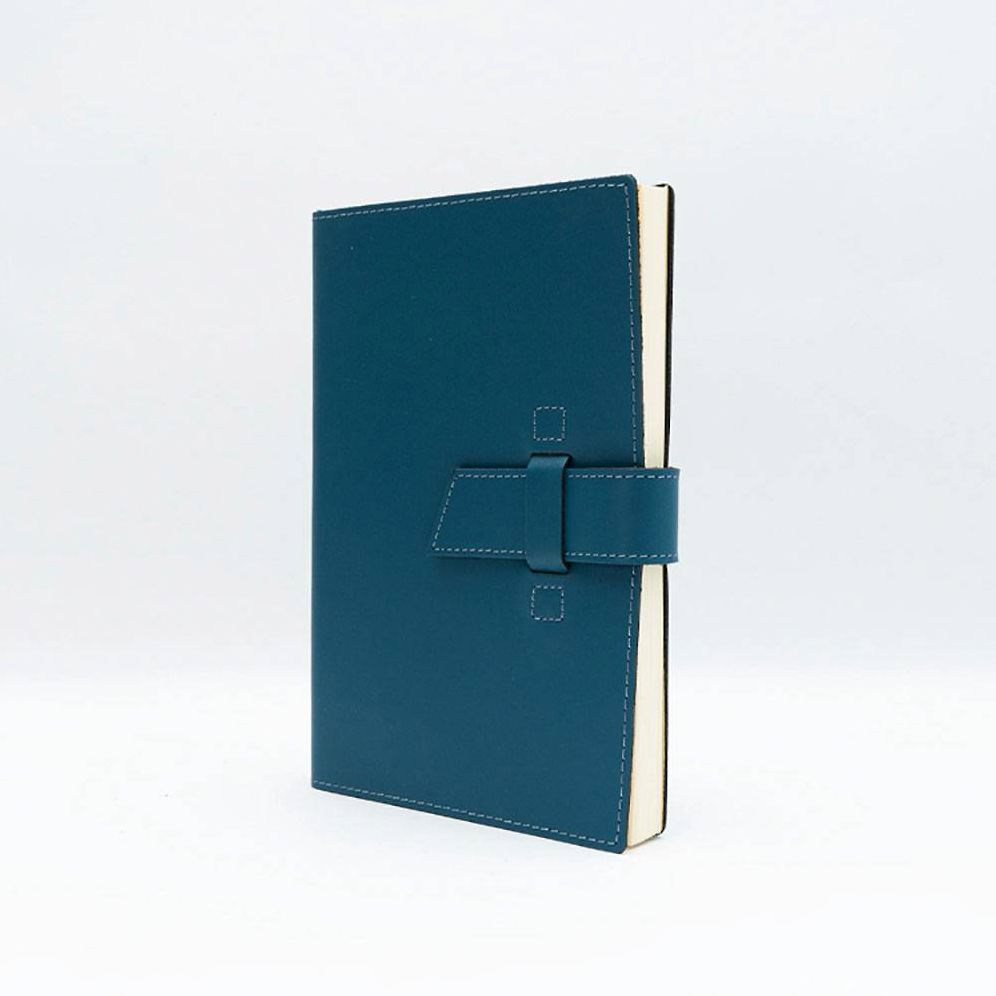 Blue Leather Journal with Leather Flap Closure and Lined Pages - Image 8
