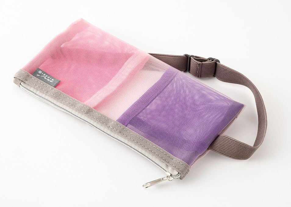 Midori Pink Mesh Book Band Pen Case: B6 - A5 - Image 2