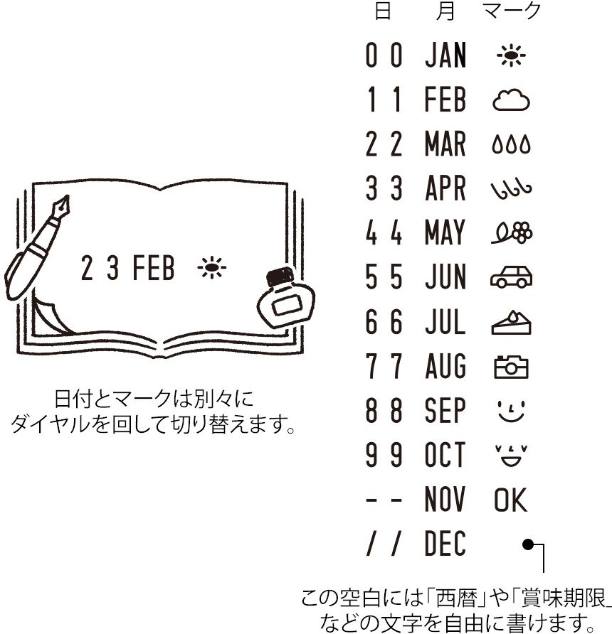 Midori Paintable Rotating Date Stamp - Stationery - Image 5