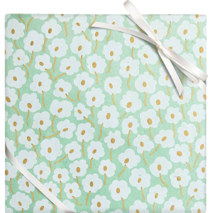 Daisies on Mint Handmade Paper