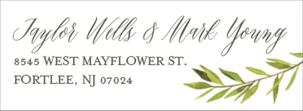 Green Garland Return Address Label