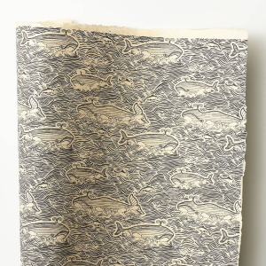 Whales & Waves on Cream Handmade Paper
