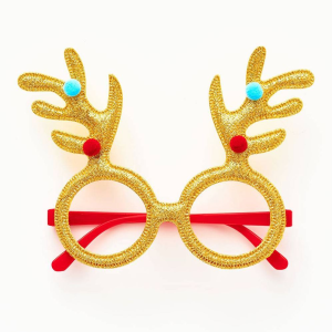 Gold Reindeer Glasses