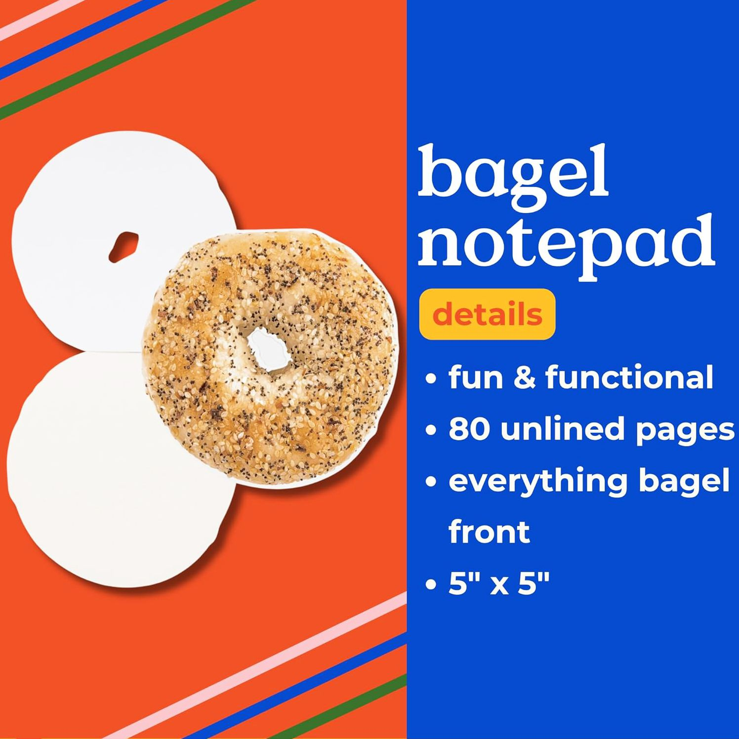 ban.do Novelty Notepad. Bagel - Image 6