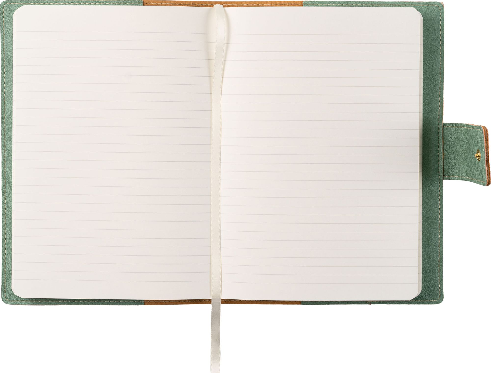 Paper Source Sage Green A5 Leather Journal Cover with Clasp - Image 4