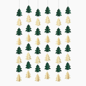 Green and White Tree Wall Decor