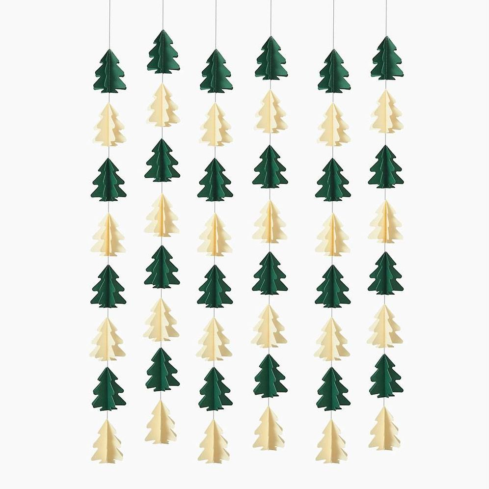 Green and White Tree Wall Decor