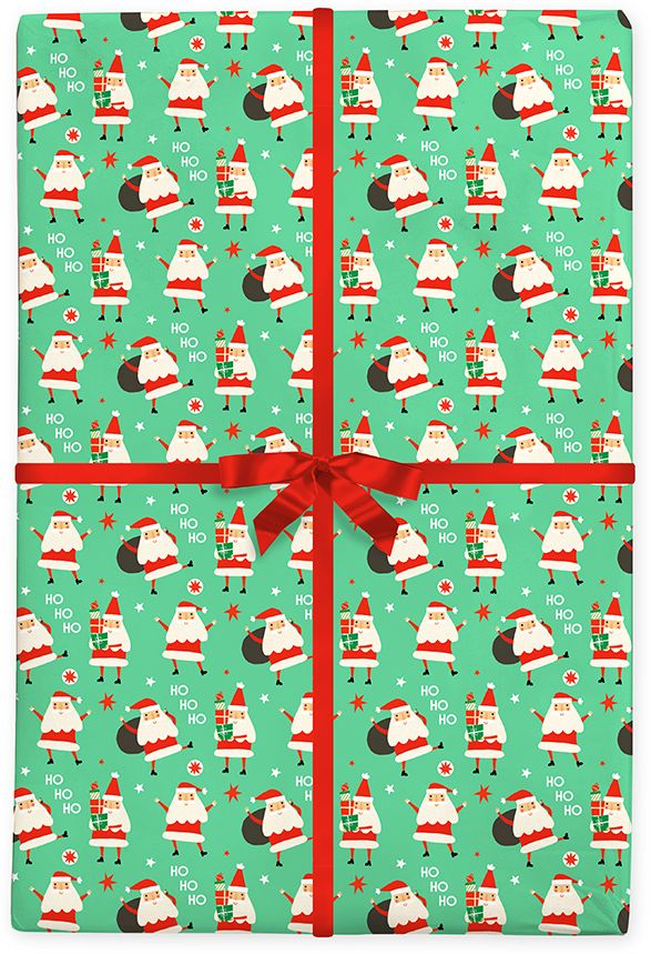 Jolly Santas Flat Wrap