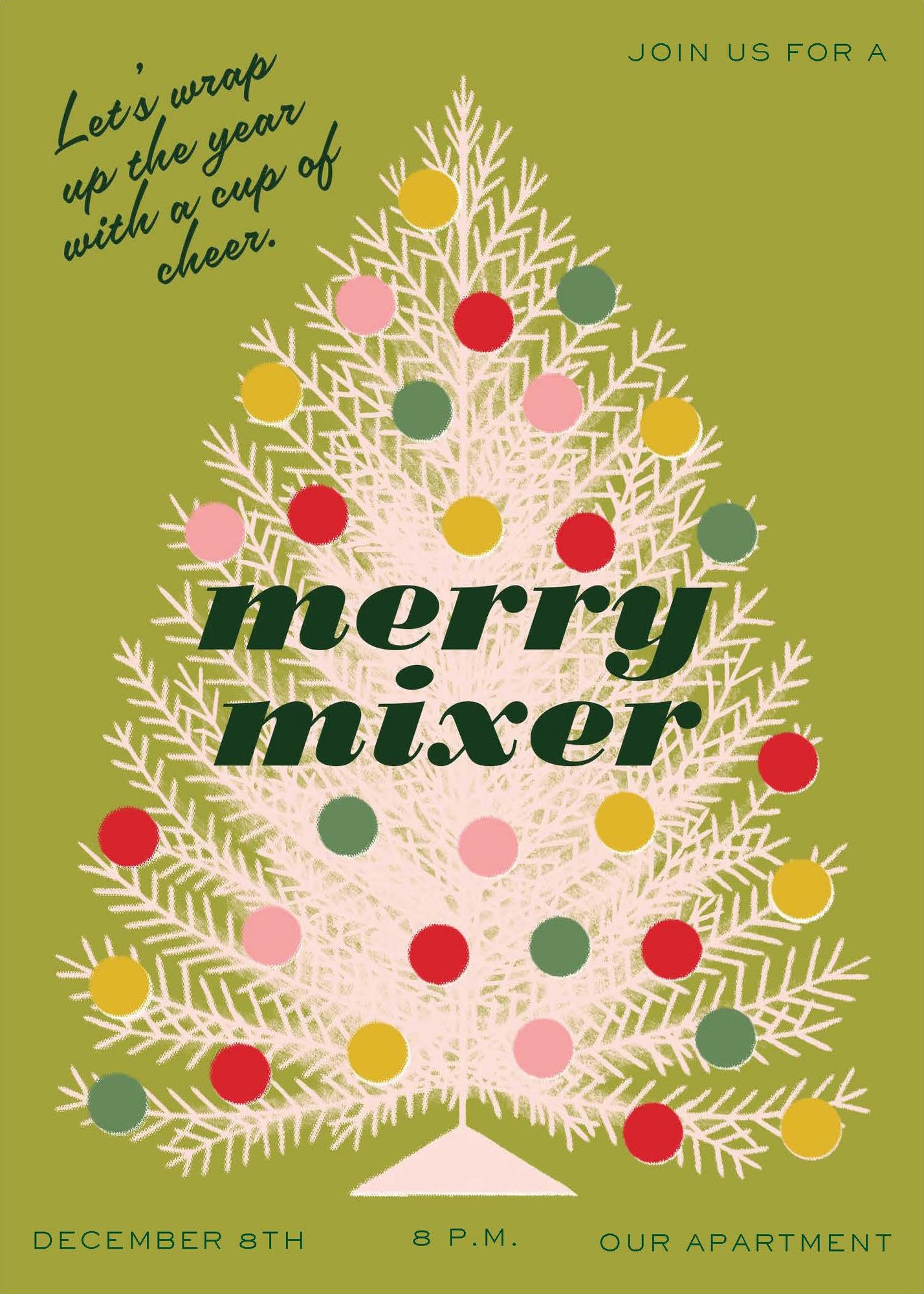 Retro Christmas Tree Holiday Card - Image 2
