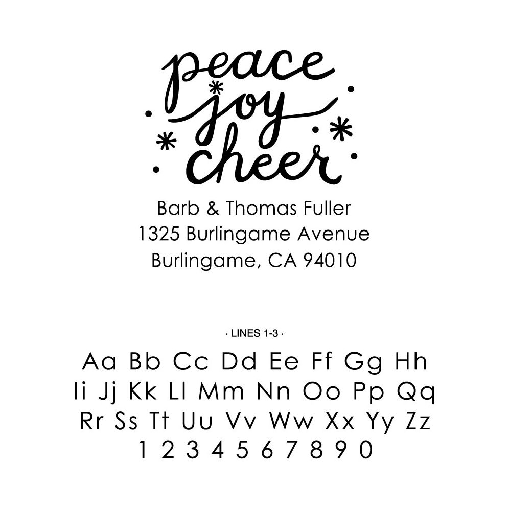Peace Joy Cheer Script Custom Stamp - Image 2