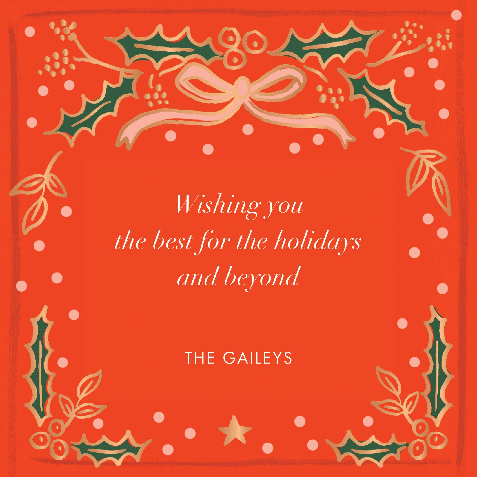 Holly Christmas Holiday Card - Image 3