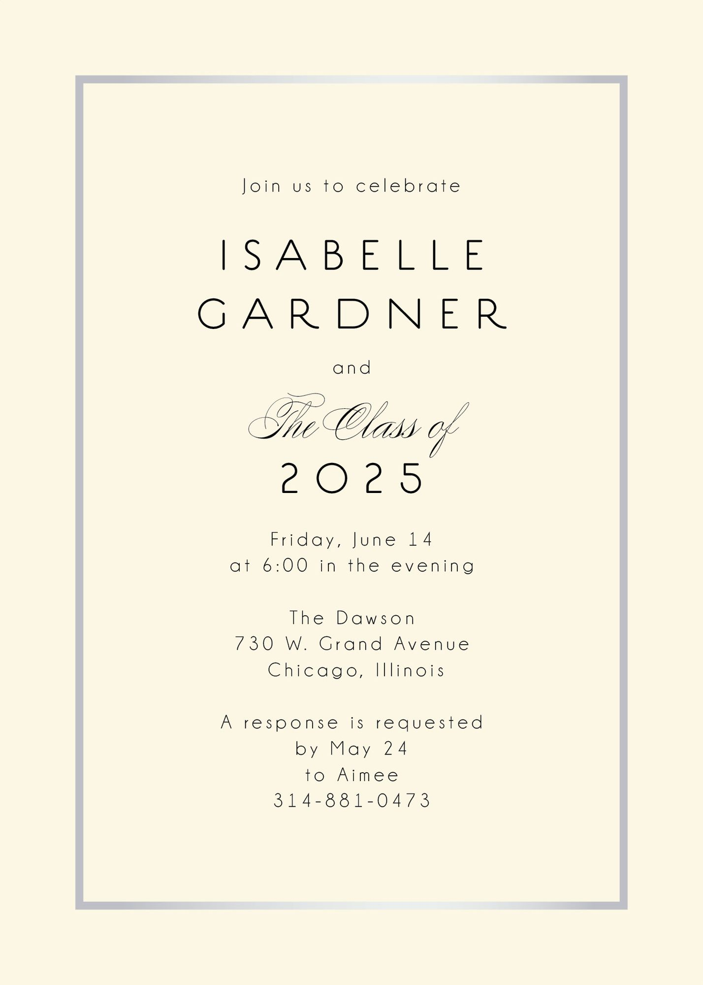 Thin Line Graduation Party Invitation - Image 2