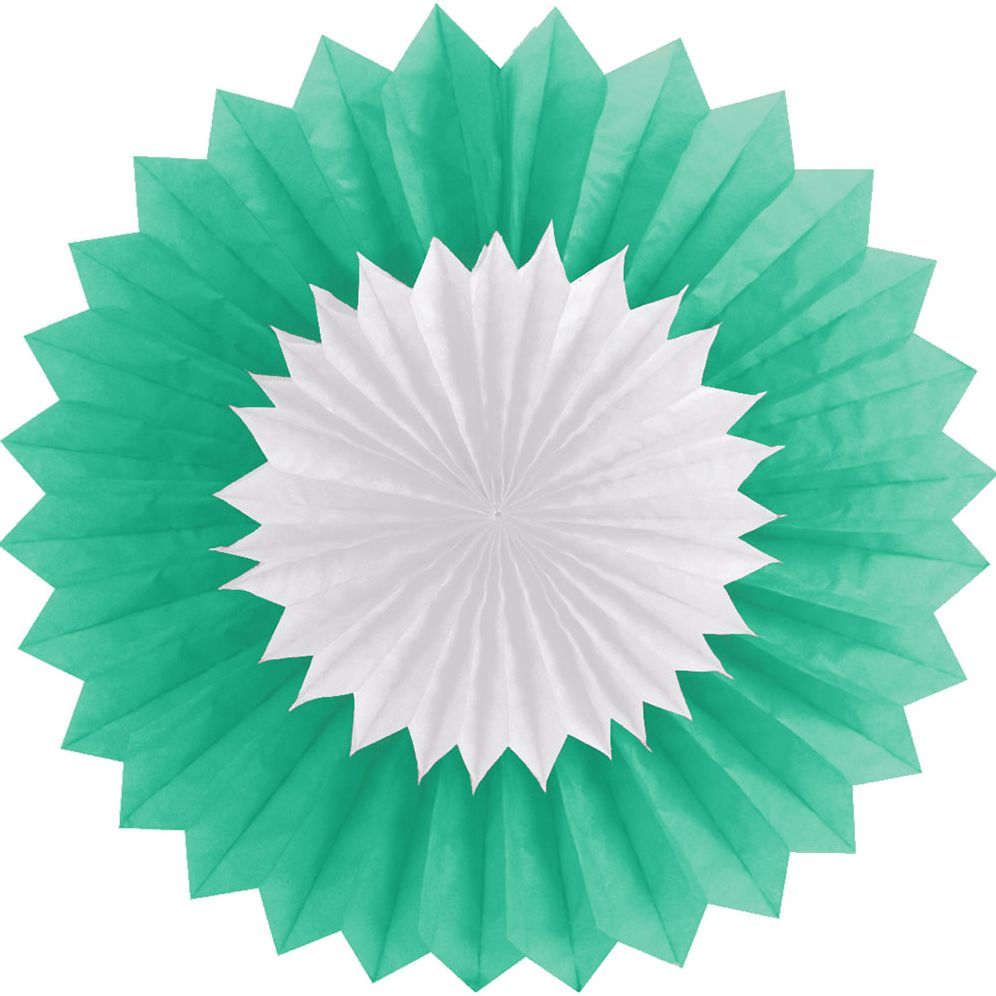 Double fan.40cm. Mint/White