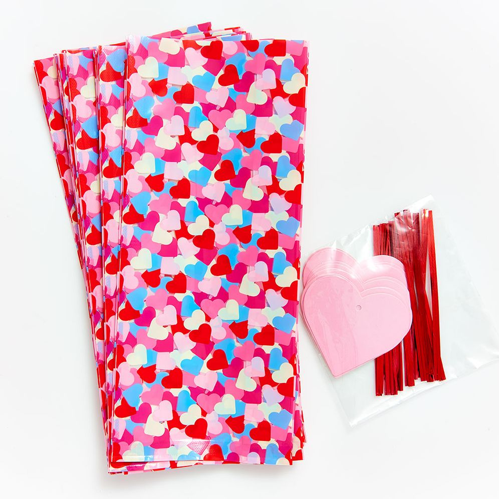 Heart Confetti Cello Bags Set of 15 - Image 2