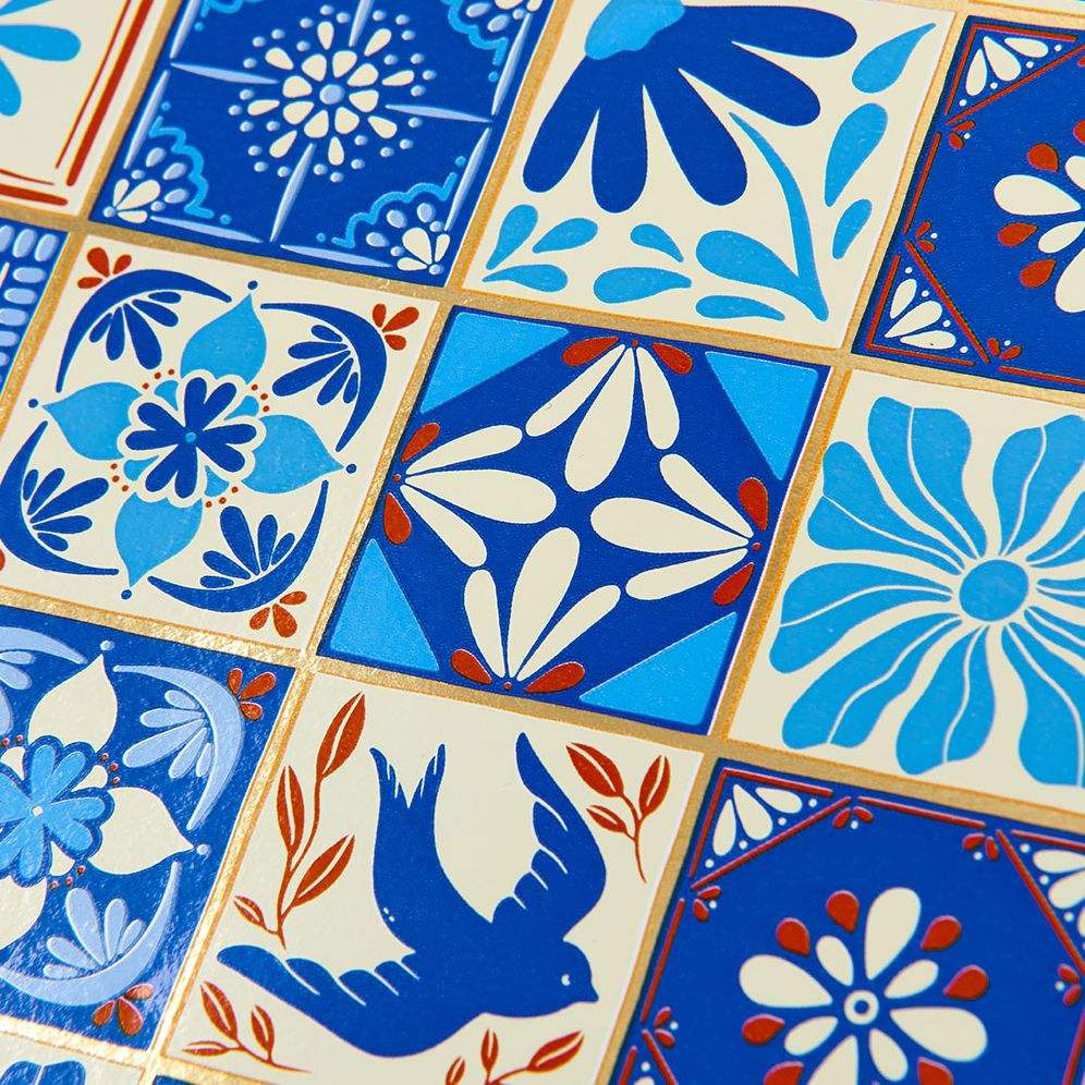 Hand Drawn Tiles Continuous Roll Wrap - Image 3