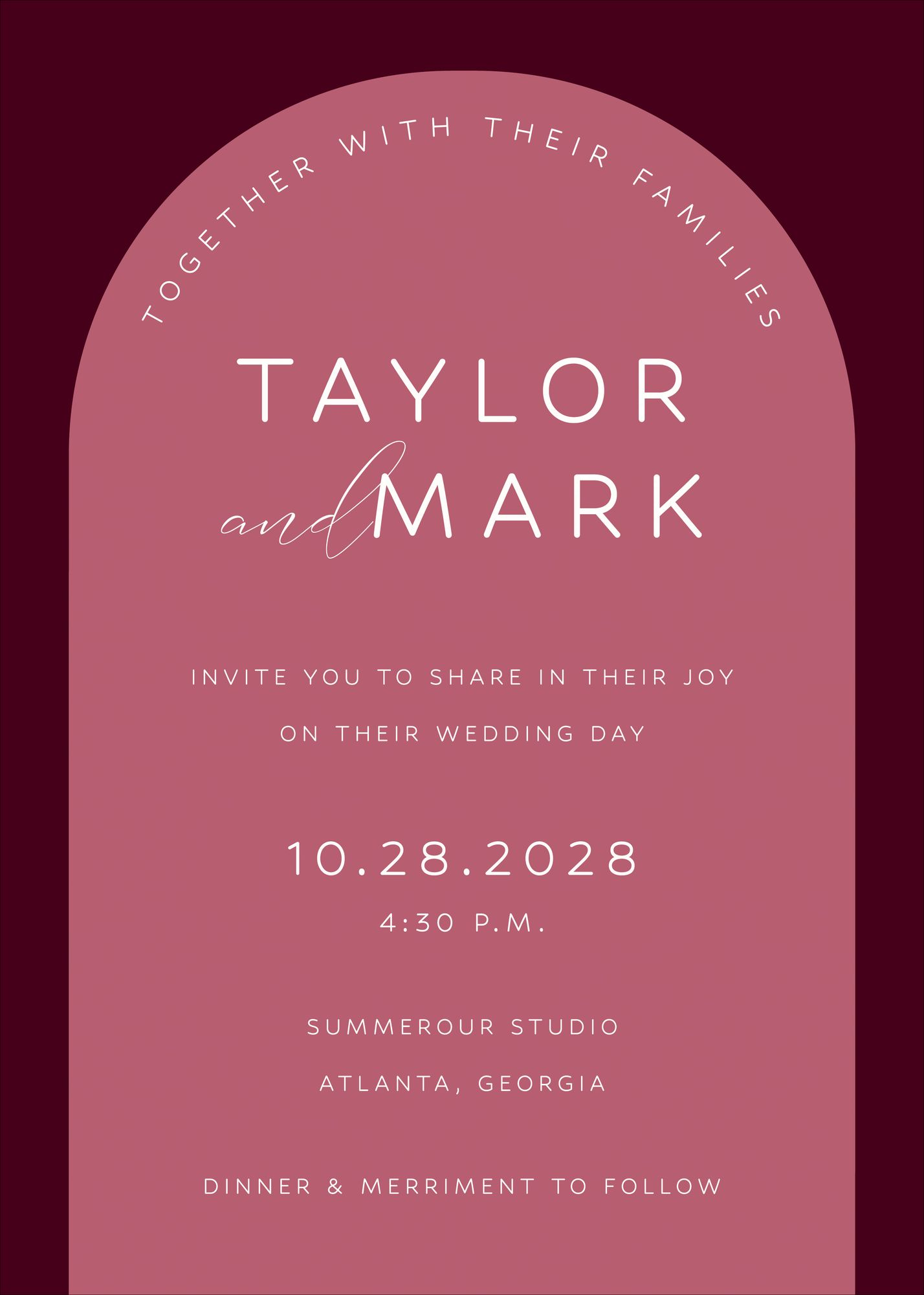 Colorful Arch Wedding Invitation - Image 2