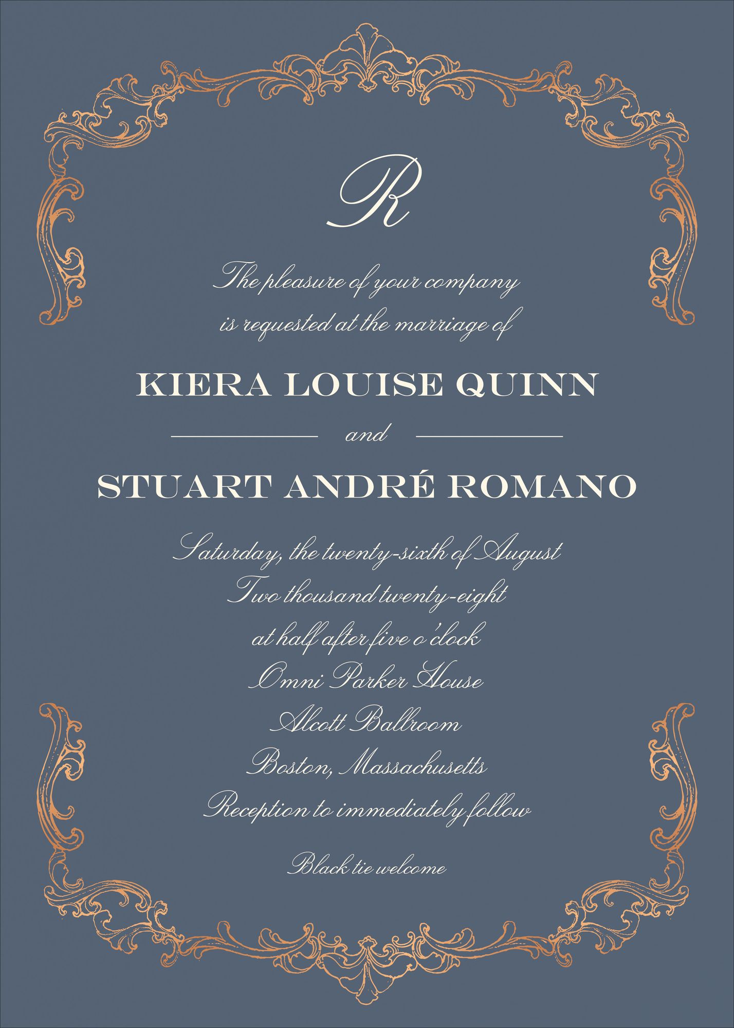 Gilded Filigree Foil Wedding Invitation - Image 2