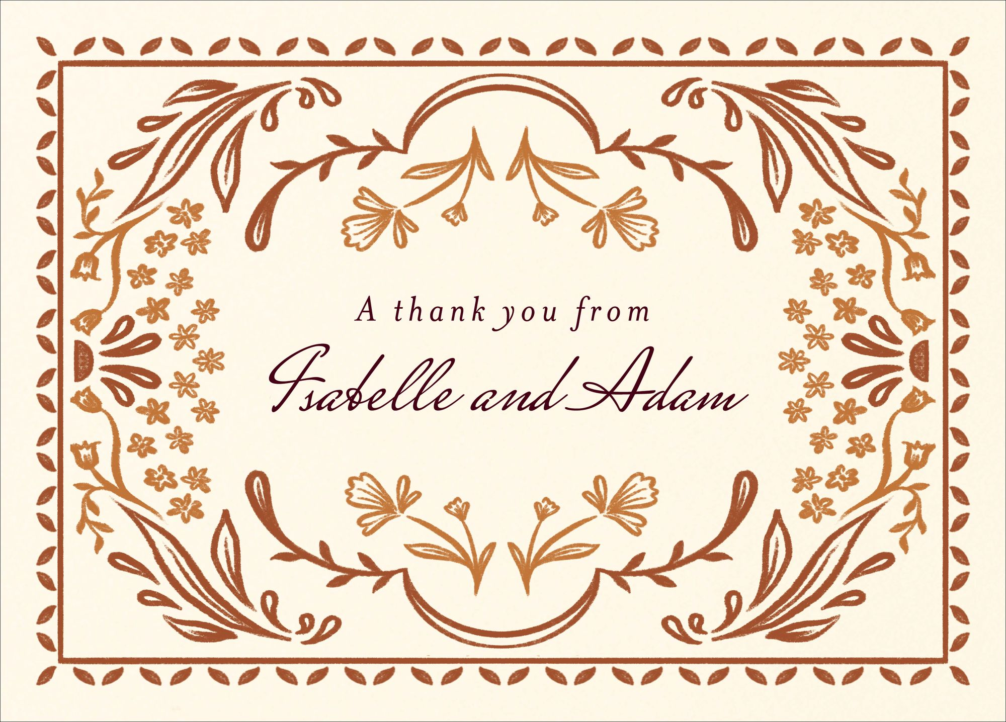 Ornamental Autumn Thank You Card - Image 2