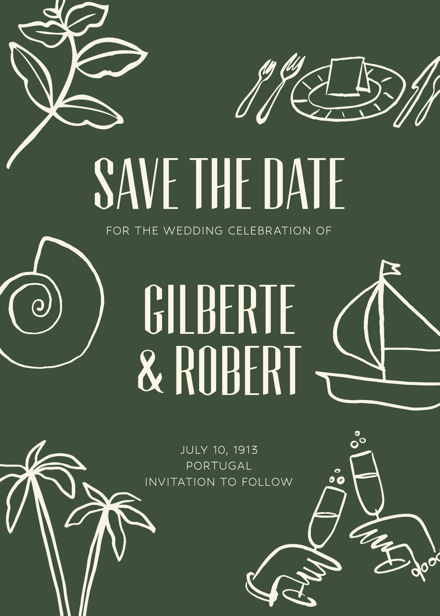 Coastal Toast on Cream Save the Date - Image 2