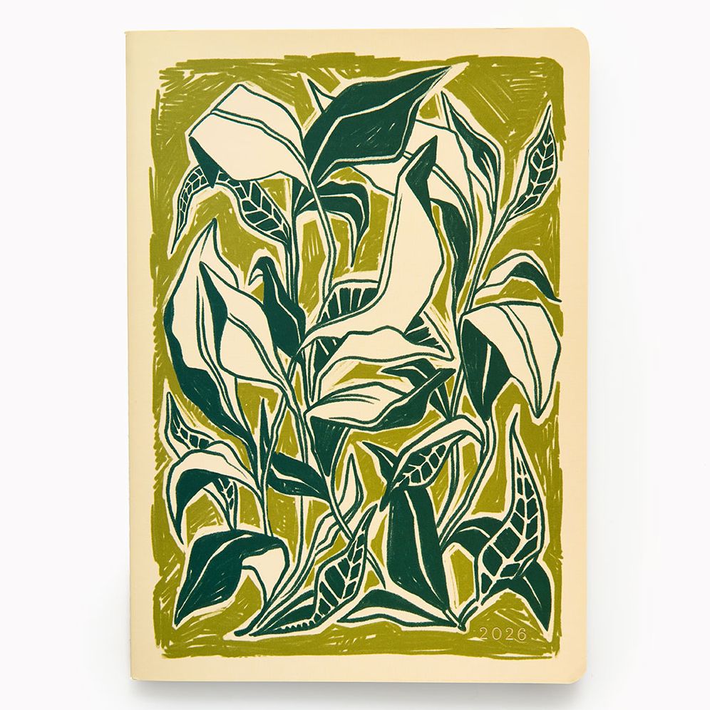 2025-2026 Paper Source Romantic Greenery Monthly Desk Planner - Image 2