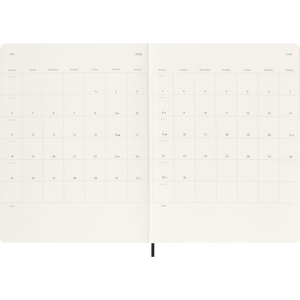 Moleskine Classic 18 Month 2025-2026 Weekly Planner. Soft Cover. XL (7.5 x 10). Black. 208 pages - Image 4