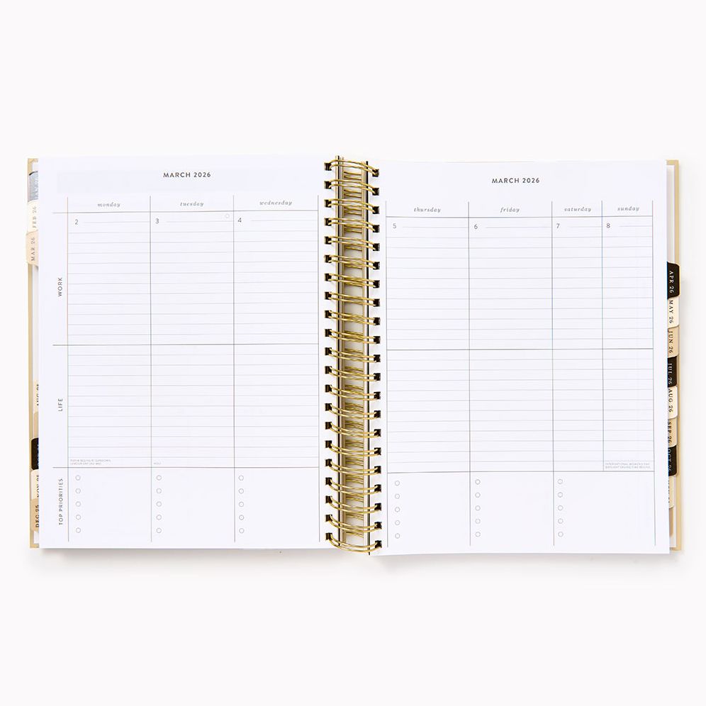 2025-2026 Paper Source B+W Minimalist Weekly Desk Planner - Image 4