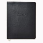 2025-2026 Paper Source Black Leather 18-Month Weekly Desk Planner