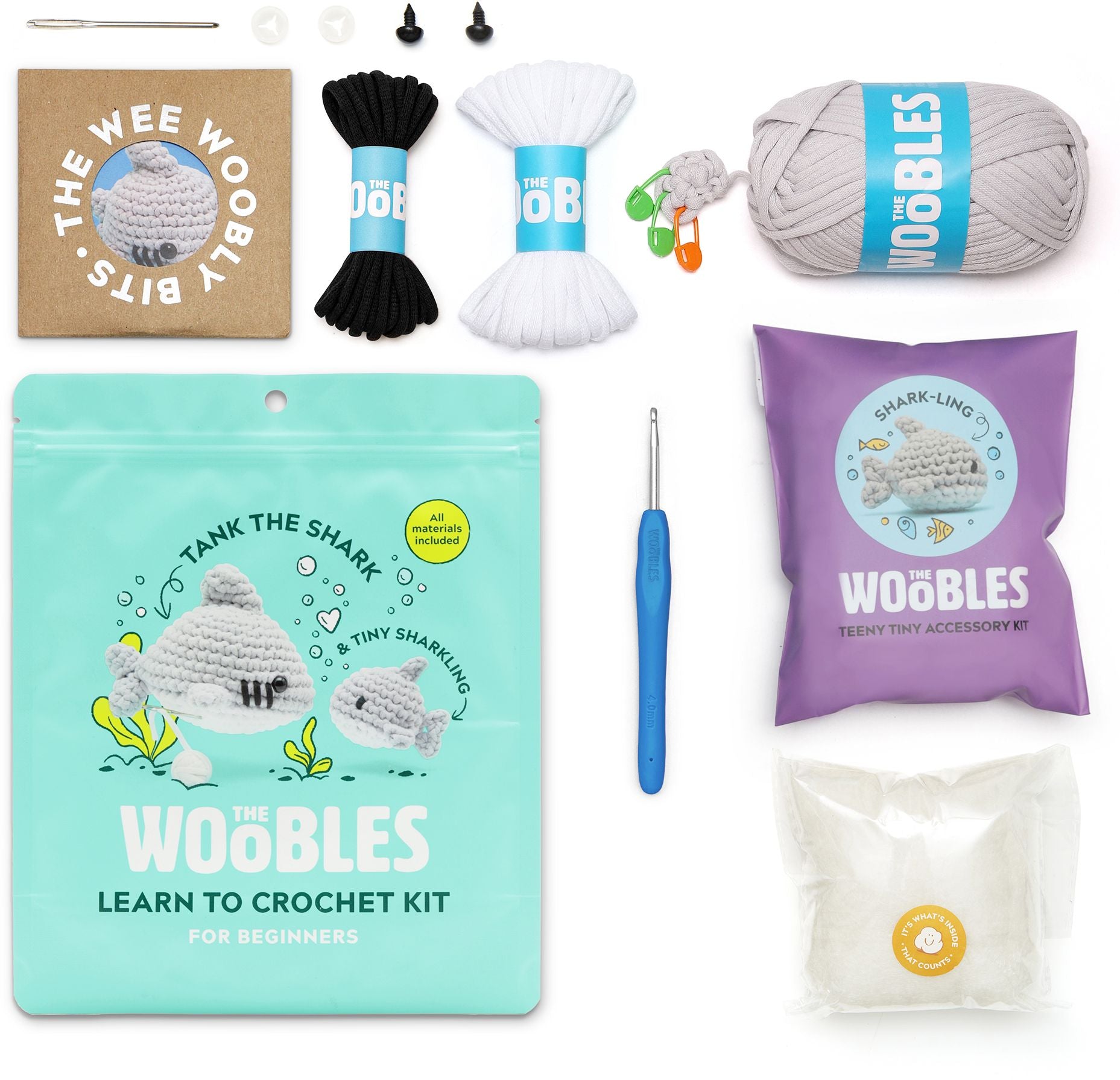 Tank the Shark. The Woobles Beginner Crochet Kit - Exclusive - Image 4